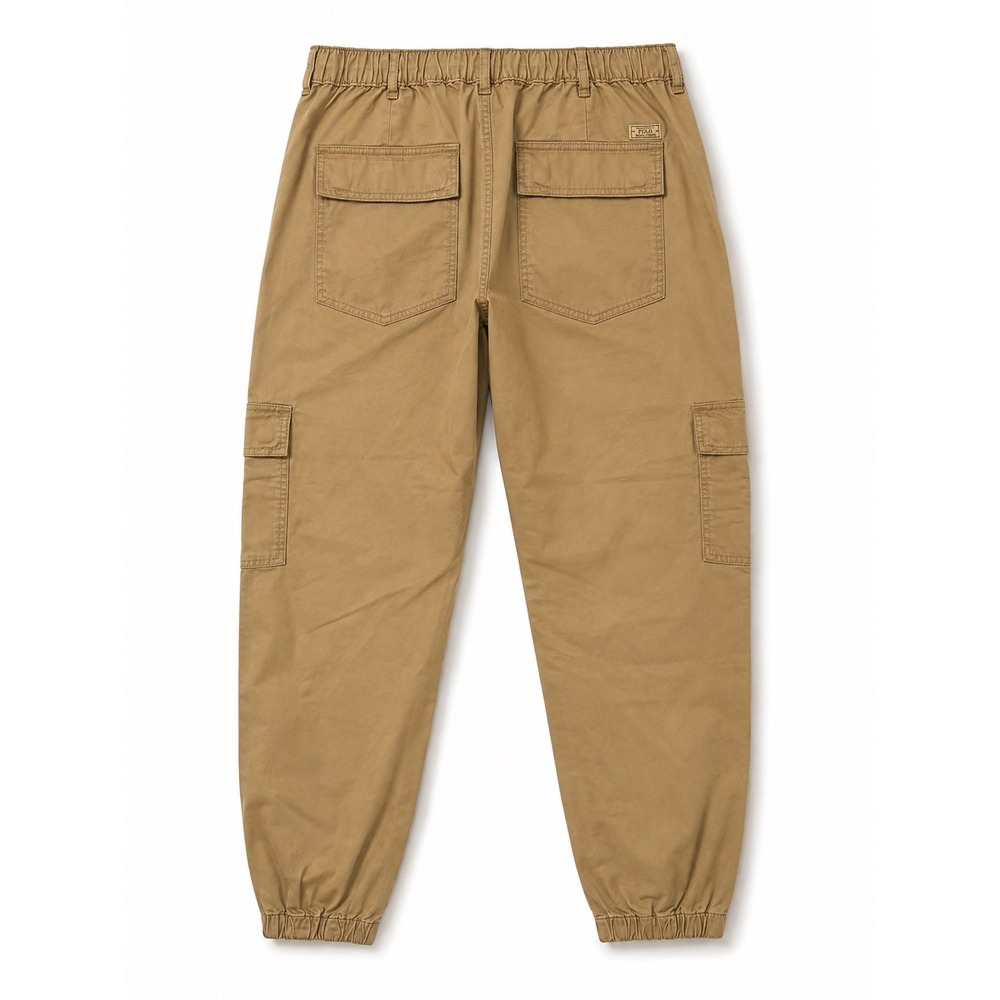 Polo Ralph Lauren Mens Tan Khaki Cargo Jogger Pants Drawstring Size Small
